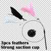 Interactive Cat Toy with Suction Cup Feather Wand – Hands-Free
