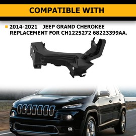 KUAFU Radiator Support Assembly Compatible with 2014-2021 Jeep Grand Cherokee Replacement for CH1225272 68223399AA PP Plastic Left 1PC