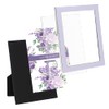 Laura Ashley 5x7 Lavender Enamel Picture Frame, Silver Metal Edge