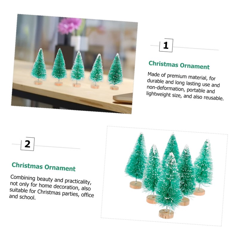 WOONEKY Realistic Mini Christmas Tree 12 Pcs Set Blue Green