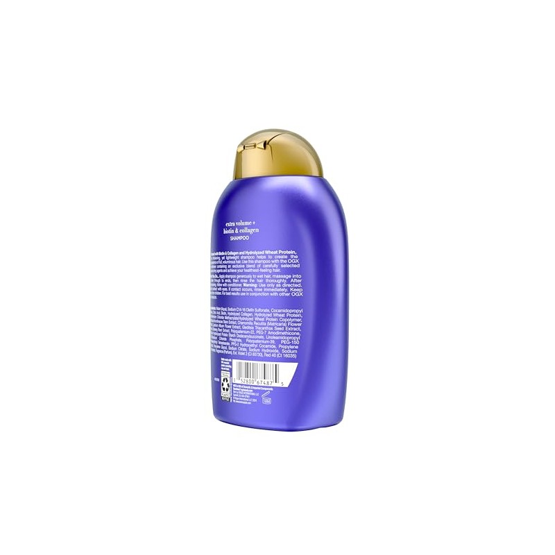 OGX, Shampoo Volumen y Fuerza Extra de Biotina y Colágeno,