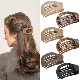 Huiguli 6 Stück Haarklammer für Damen, Französische Haarspange Rutschfest Haarklammern Flache Haarspangen Hair Clamp für Mädchen Frauen Dickes Dünnes Haar