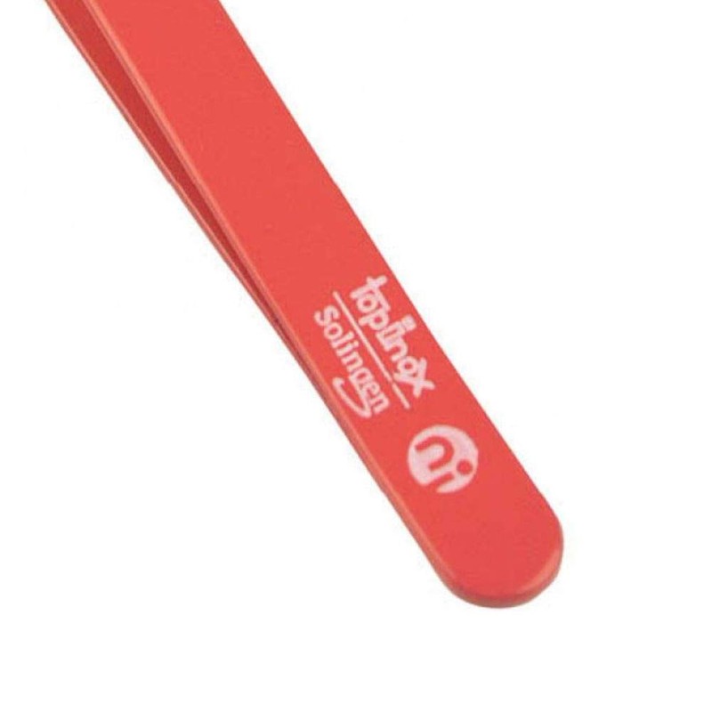 Niegeloh Solingen Straight Eyebrow Tweezers Topinox Red 9cm - Made