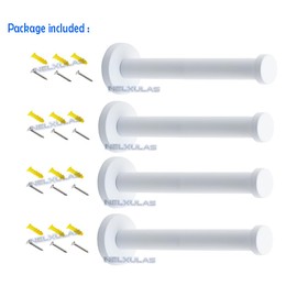 NELXULAS Classic White Stainless Steel Single Super Heavy Duty Wall Mount Hook, Coat Hanger, Bath Towel Hooks (6", 4 PCS)