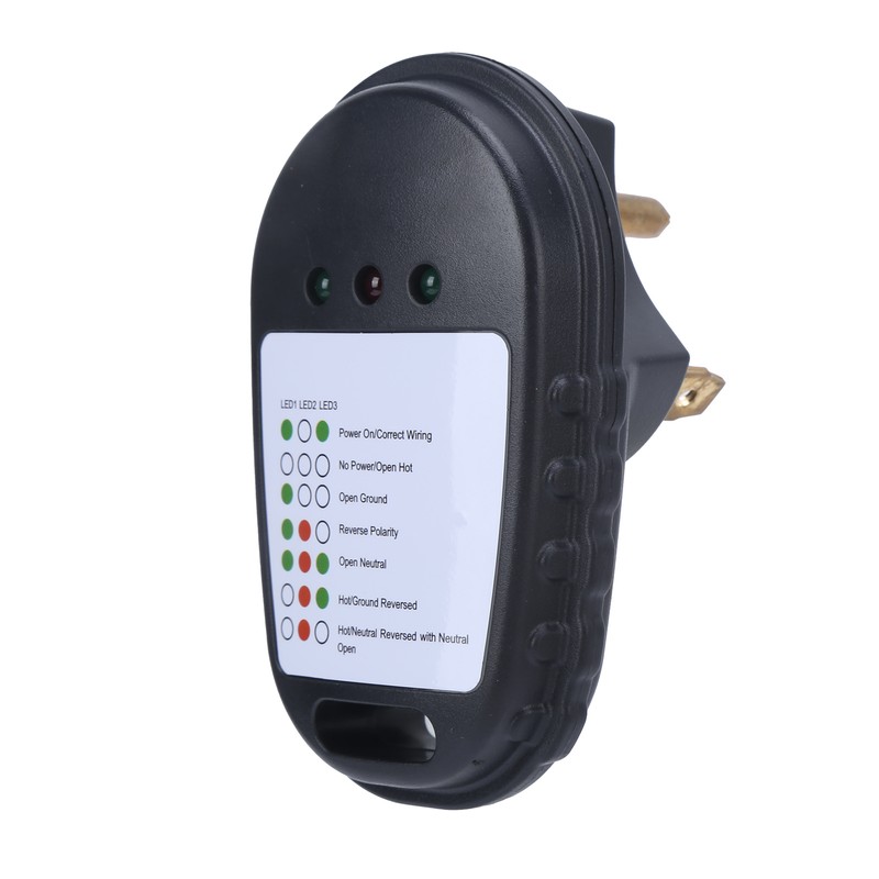 30A RV Circuit Analyzer Portable Power Tester Receptacle with LED