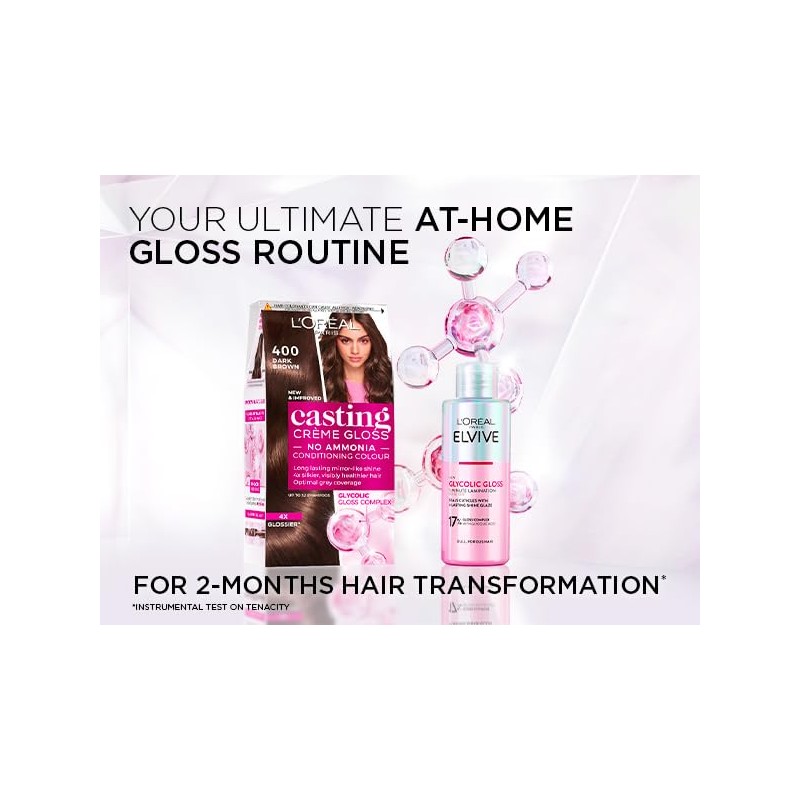 L’Oréal Paris Casting Crème Gloss Semi-Permanent Dye, 4102 Cool Chestnut