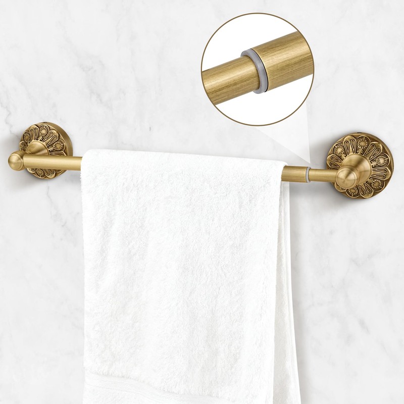 WNABATH Brass Toilet Paper Holder Towel Hook Bar Set, Antique