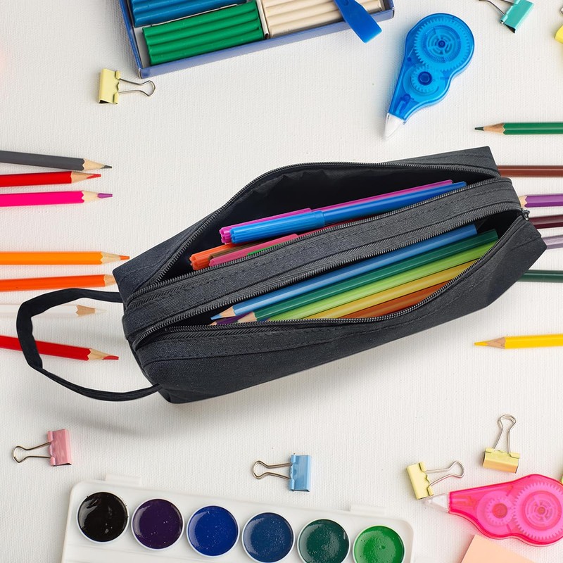 Waytex 931170 Pencil Case Large Capacity 2 Compartments School Office
