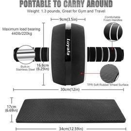 10-In-1 Ab Exercise Wheels Kit with Resistance Bands, Knee Mat, Jump Rope, Push-Up Bar - Home Gym Equipment for Men Women Core Strength & Abdominal Exercise