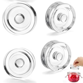 Aarcyye Fermentation Weights, Pack of 4 Fermentation Glass Weights, Cucumber Preserving Jar Weight, Glass Weights for Fermentation, Diameter 7 cm, Glass Weights for Fermentation with Wide Opening,