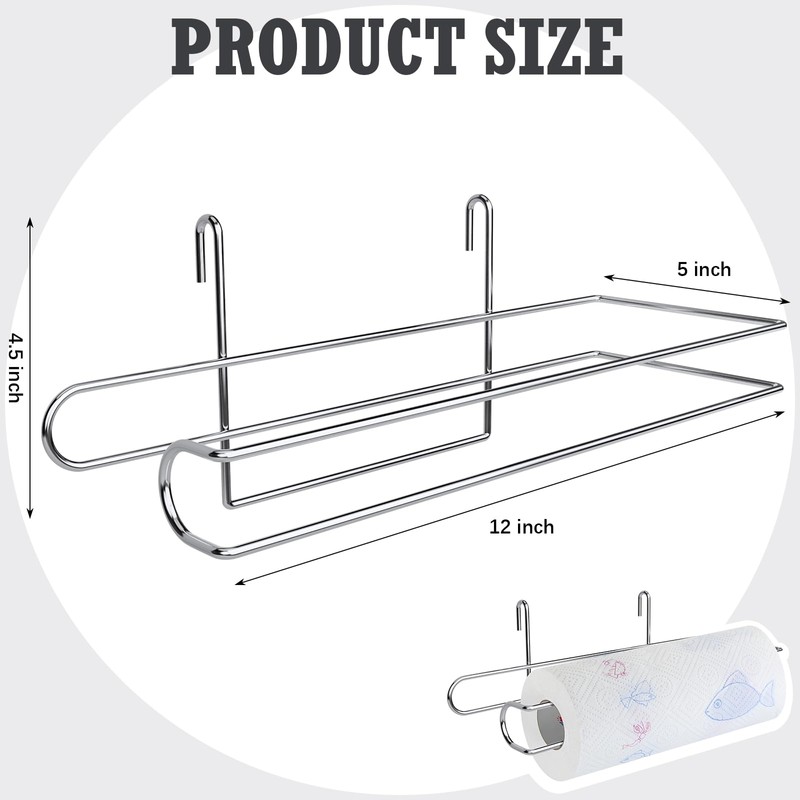 CroBlissful Paper Towel Holder for Wire Shelving 5'' D x