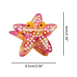 Funny Wacky Starfish Hair Clip,Acetate Claw Clips,Hair Clips for Women,Red