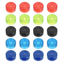 MECCANIXITY 20 Pcs Footswitch Toppers Guitar Pedal Button Caps Plastic Footswitch Top Cover 3/8" for Guitar Effects Pedal Buttons, Black, Red, Green, Blue, Dark Blue