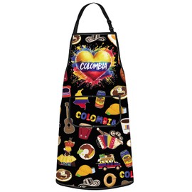 MYSOMY Colombia Aprons With Pocket Colombian Cooking Apron Colombia Flag Apron Colombiana Kitchen Gift (Colombia uk2)