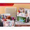 Vynoraxis Stand Up Makeup Bag Portable Large Capacity Makeup Organizer