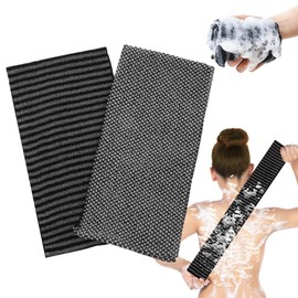 HJZHII 2 Stück Antibakterielles Peeling-duschhandtuch, 100 × 25cm Peeling-Handtuch Für Dusche Rücken Körper Peeling-Waschlappen Handtuch Körperschrubber Schnelltrocknendes Peeling-Badetuch(B)