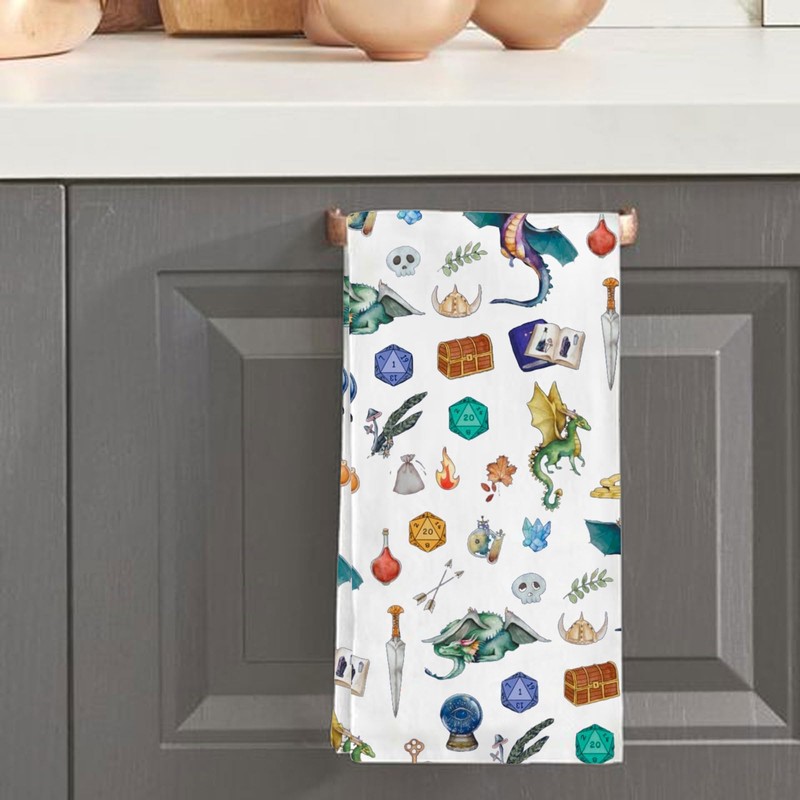 MYSOMY DnD Kitchen Towel Dungeon Master Gift Video Game Lover