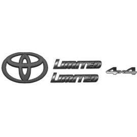Genuine Toyota 2024 + Tacoma Limited Matte Black Emblem Overlay Set PT948-35243-02