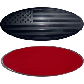 ZSJO ZSJO 12 inch Overlay Emblem for Ford,Front Grille Rear Tailgate Aluminum American Black Flag Emblem Fit for 2017-2022 Ford F250 F350 Super Duty. (Black,12 inch)