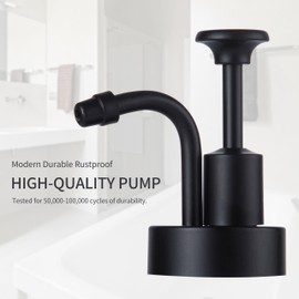 Enra Thick Glass Soap Dispenser with Clear Window,17oz Grey Hand Soap Dispenser Stainless Steel Pump,Hand Liquid Soap Dispenser Rust Proof Countertop Lotion Bottle for Bathroom Kitchen(Dark Grey)