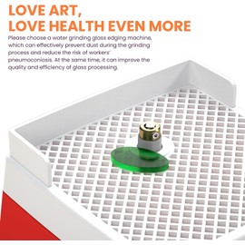 Generic 65W Stained Glass Grinder Machine, 110V Portable Mini Electric Glass Sander, Glass Art Grinding Machine with Grinder Bit for Glass Ceramic Processing Art Decoration (Red), SGM074