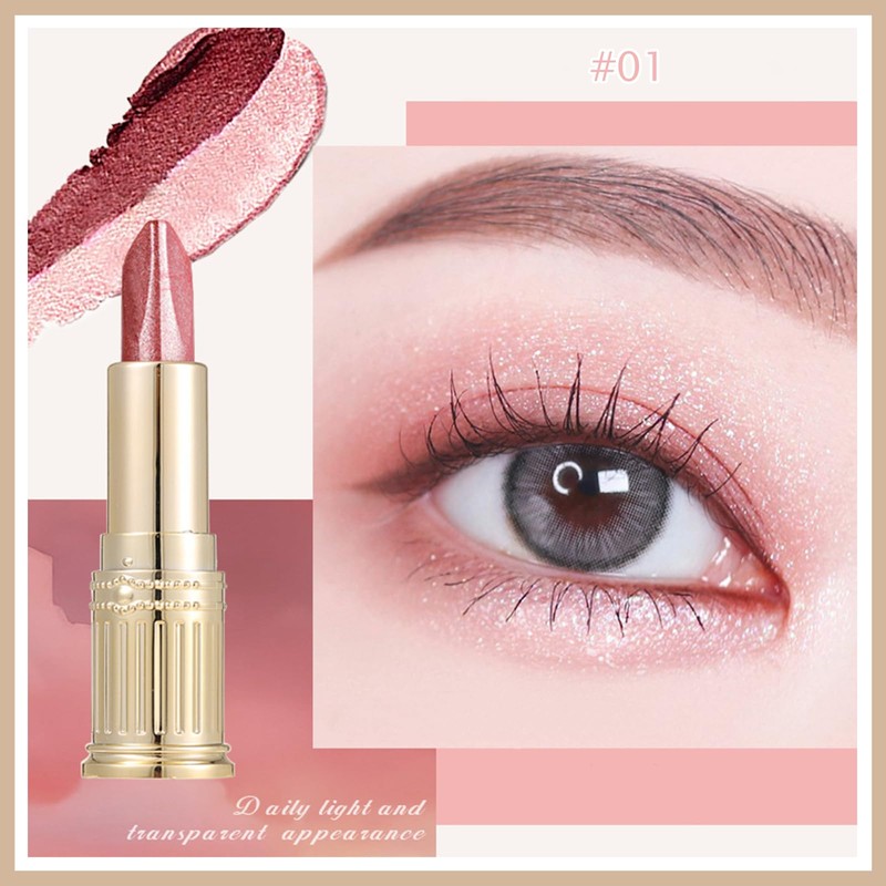 DayaEmmoTQ アイシャドウスティック 2色グラデーション アイシャドウ ペンシル キラキラ 涙袋 高密着 12時間防水 耐汗・耐皮脂