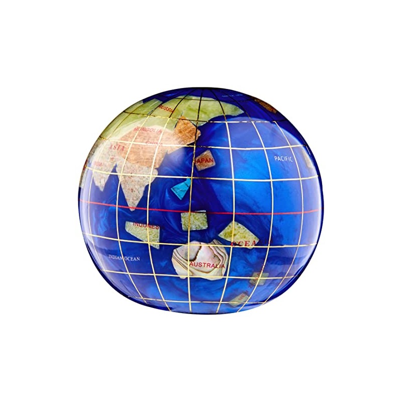 Unique Art 3-Inch Bahama Blue Pearl Swirl Ocean Gemstone World