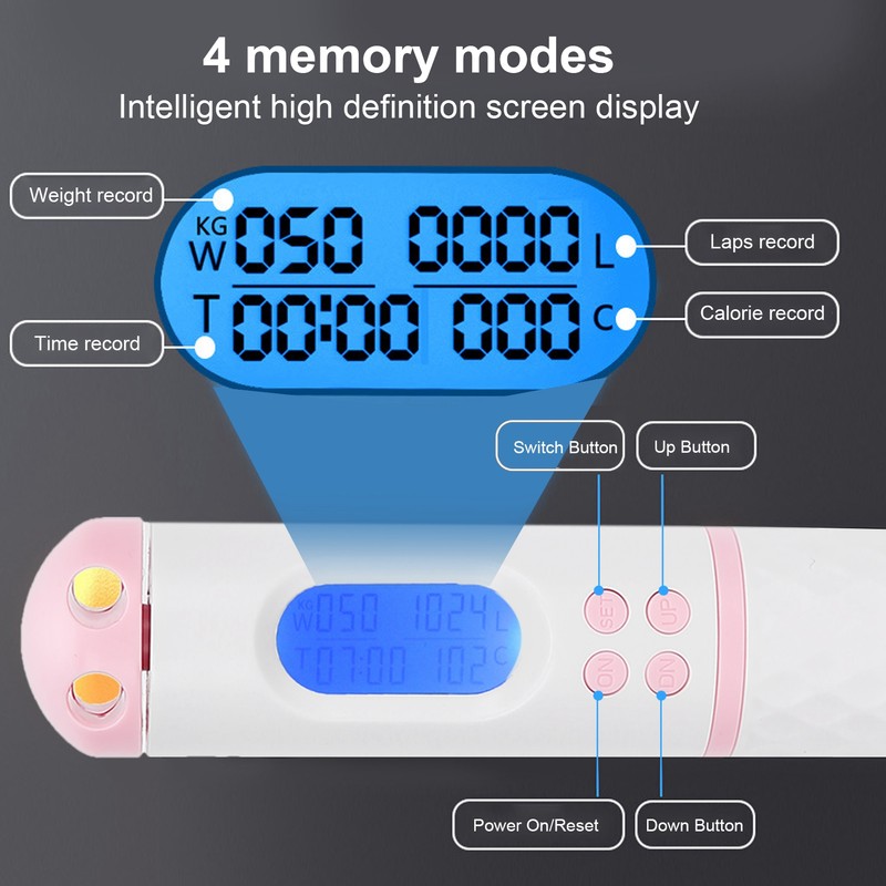 Skipping Rope Electronic Counting Jumping Rope Sports Exercise Fitness Equipment(White