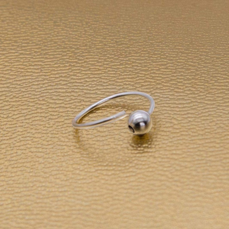 Willys Jewellery Piercing Ring 925 Sterling Silver Thin Hoop Ear
