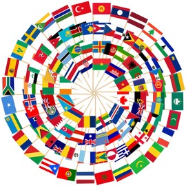 Kisvic 100 Countries International Toothpicks, Cocktail Flags, European Championship Decorative Flag, Small Mini Toothpicks, Double-Sided Europe Decorative Toothpick for Party Decoration, Cocktail