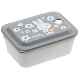 Skater PAS5AG-A Antibacterial Lunch Box, 15.9 fl oz (450 ml), Fluffy, Packing, Integrated Air Valve Included, 1-Tier Miffy, Monotone