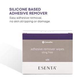 ConvaTec ESENTA Adhesive Remover Wipes for Around Stomas and Wounds, Sting Free, Alcohol Free, 25ct Box (Pack of 1)