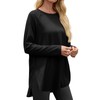 Cicy Bell Womens Long Sleeve Tunic Tops Side Slit Crew
