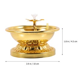 Zerodeko Camping Lanterns Brass Oil Lamp Kerosene Lamp Butter lamp Diwali Buddha Ghee Lamp Holder Copper Oil Lamp Altar Supplies for Meditation Buddha Altar Golden Home Decor