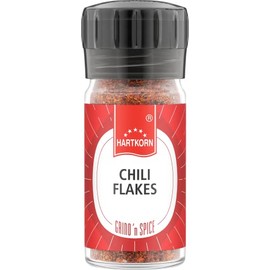 Grind'n Spice Chili Flakes - 34 g in the Handy Disposable Spice Mill by Hartkorn (Glass Container, Adjustable 2-Stage Grinder (Coarse/Fine)
