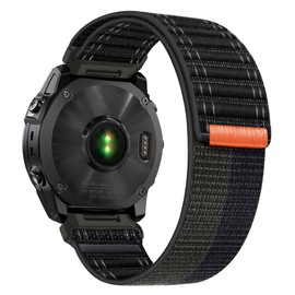 ahayo Nylon Strap for Garmin Fenix 8 51 mm / epix Pro 51 mm / Fenix 7X / 6X / 5X, One Piece Sport Loop Watch Strap for Enduro, Instinct 3 50 mm / Instinct 2X, Nylon, No gemstone.