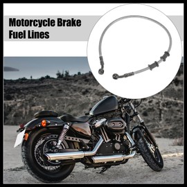 Hihaha 60cm 23.62" Motorbike Braided Brake Clutch Oil Hose Line Silver Tone Durable Material