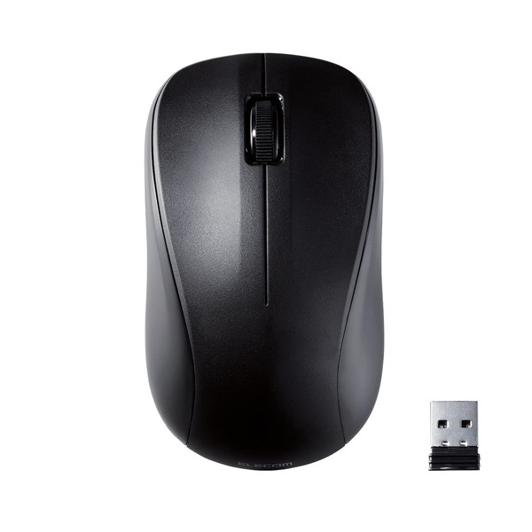Elecom M-S2DLKBK/RS Wireless Laser Mouse, Medium, Antibacterial, RoHS Compliant, For