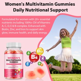 Womens Multivitamin Gummy with Vitamins A, C, D, E, K, B6, B12, Multivitamins for Women, Support Energy Beauty Immune, Hair & Nails, Skin Care, Strawberry Flavor, Sugar Free (120 Gummies)