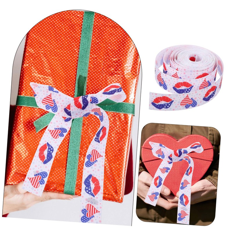 KONTONTY 1 Roll Independence Day Ribbon Yards Wide Festive Wrapping