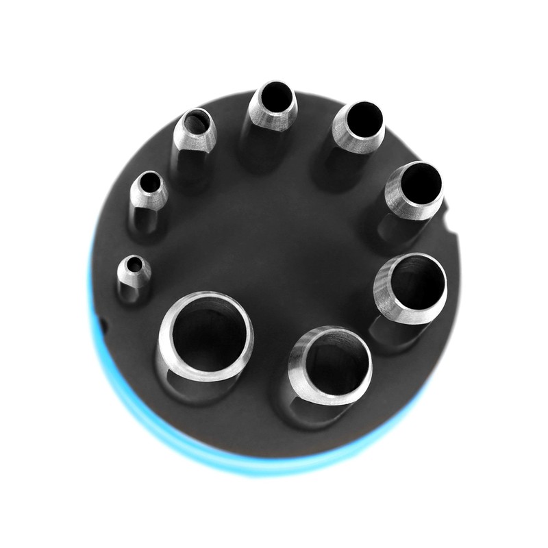 S&R Round Steel Hollow Punch Set, 9 Pieces, 3-14 mm