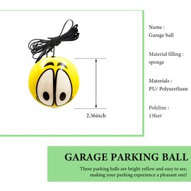 SHMZK Double Garage Parking Aids, Retracting Ball Sensor Parking Ball Guide System with Rope, Garage Car Stop Indicators Parking Assistant Kit for Vehicles, Car Accessories (Big Eyes)