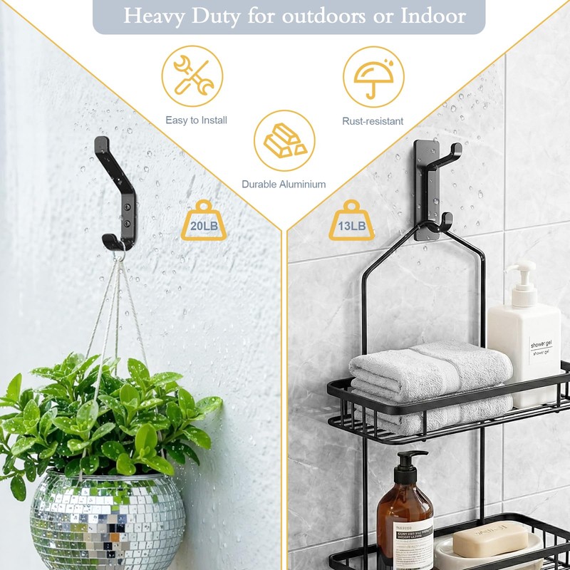 DaskFire Metal Towel Hooks 6 Packs, 3 Adhensive Coat Hangers