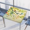 cfpolar Square Tablecloth with Elastic Edge, Green Yellow Tree Branch