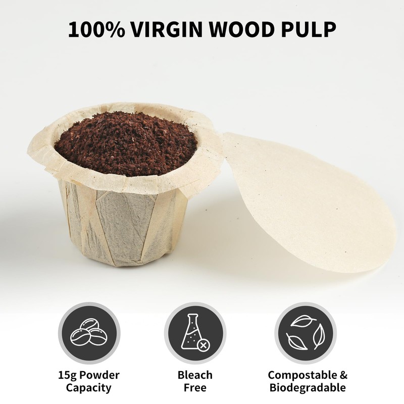 100 Count Fanativita K Cup Filters Disposable with Genius Lid