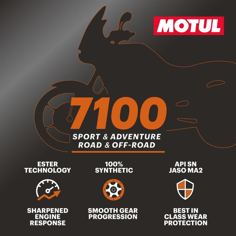 Motul 7100 4T 10W-40 Synthetic Motorcycle Engine Oil, Road &