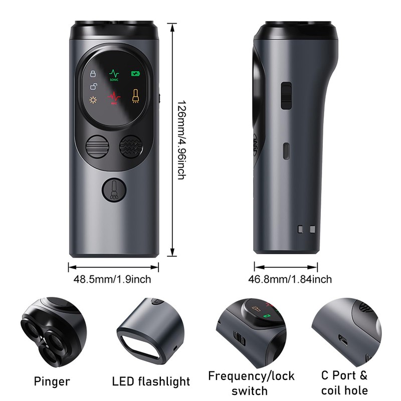 VIVK Dog Bark Deterrent Devices, 3X Sonic Emitters with 60FT