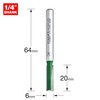 Trend CraftPro Straight Two Flute Router Cutter Bit, 1/4 Inch