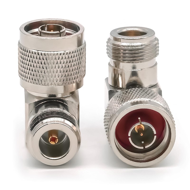 2個 N型 N コネクタ、N タイプ直角アダプタ、N メス - N オスエルボ同軸コネクタ、無線、アンテナ、放送、LMR 用の低損失