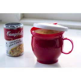 Evriholder Plastic Campbell's Micro Microwave Mug, On-The-Go Soup, Easy Lunch, 22 Ounce, Red (98430-AMZ)